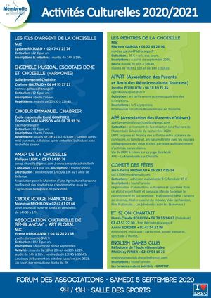 La Membrolle 2020 Dépliant Associations