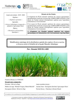 Rapport De Stage Final Romain Mouillard Modélisation statistique de la répartition des herbiers de zostères