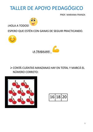 Actividad Taller De Apoyo . Prof. Mariana Franza