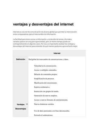 Ventajas Y Desventajas Del Internet