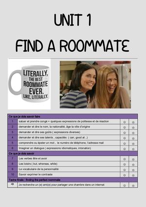 Unit 1 Finding A Roommate Test Pdf