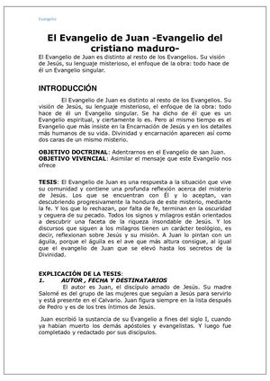 El Evangelio De Juan