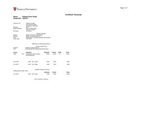 Graduate Transcripts of Deepak (Danny) Singh
