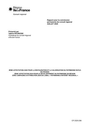 Rapport Juillet 2020