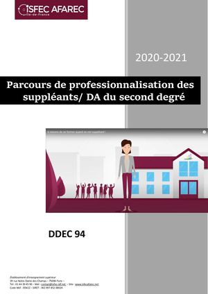 DDEc 94, Livret Suppléants et DA du 2 degré, 2020, 2021