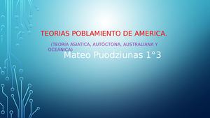 Teorías Poblamiento De America Mateo