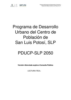 PDUCP SLP 2050 Lectura Facil CANON