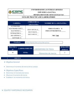 Laboratorio Momentos De Inercia