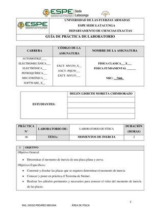 Guia De Laboratorio Practica Momentos De Inercia