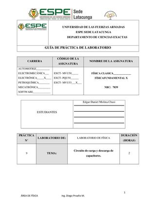 Laboratorio Práctico Circuito Carga Y Descarga De Capacitores 7839 Daniel Molina