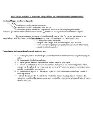 Breve Ensayo Acerca De La Inclusión O Integración De Las Tecnologías Dentro De La Enseñanza Convertido (1)