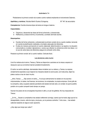 Redacción Realista Comunicación 5to A Nicolas Suarez