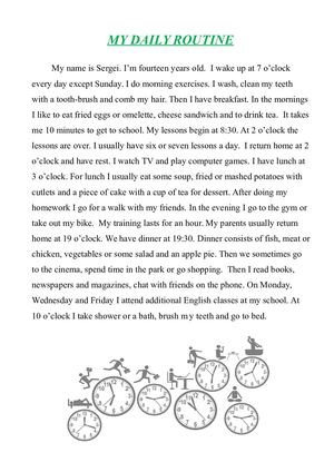 Reading My Daily Routine With The Time