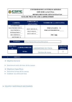 Laboratorio Centros De Masa