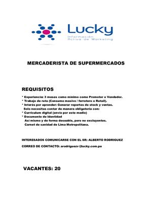 Perfiles Convocatoria Lucky