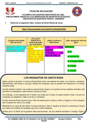 Ficha 25 Santa Rosa De Lima Dee Zuki Bbbbbb