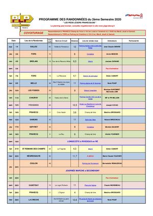 Planning Plp 2ème Semestre 2020