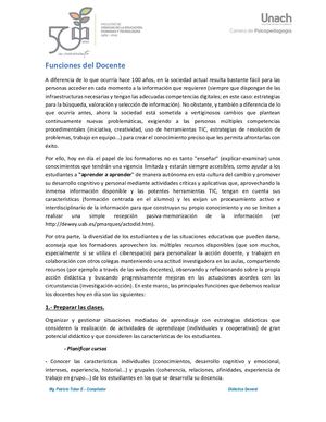 10 Funciones Del Docente
