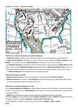 Estados Unidos generalidades, mapa físico y económico
