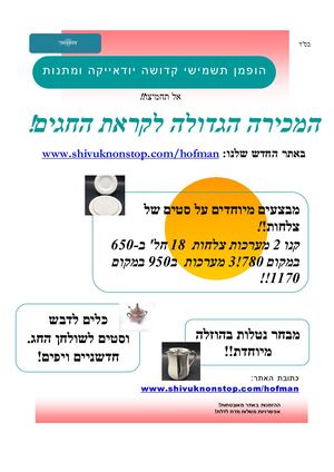 מבצעים מיוחדים לחגים