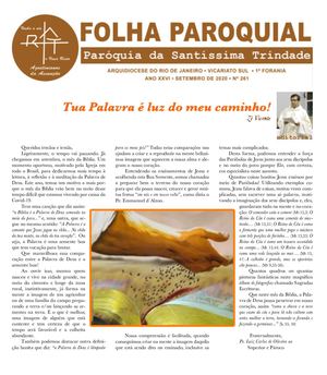 Folha Paroquial da Santíssima Trindade - Setembro/2020