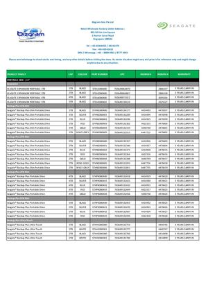 Seagate SSD & HDD By Bizgram Whatsapp 87776955