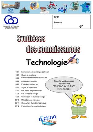 Synthèses Techno 6°