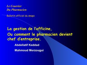 Pharmacien Chef D'entreprise Snapo