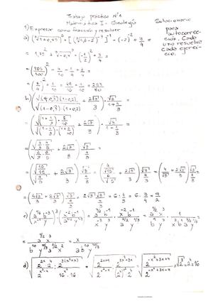 Solucionario. TP1. Matemática I. Geología.