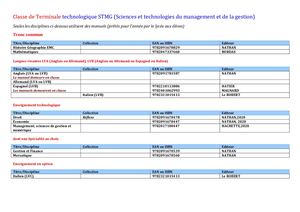 Terminale Technologique STMG