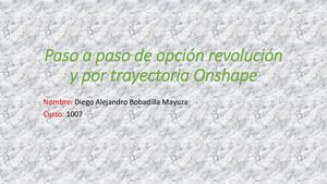 Paso A Paso De Opción Revolución Onshape