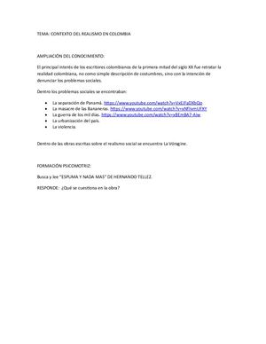 Contexto De Realismo En Colombia