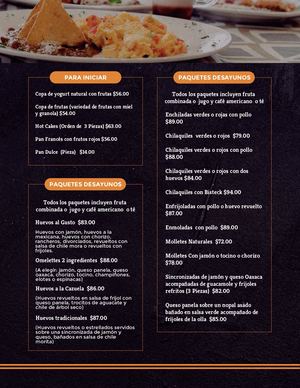 Menú Tierra de Palomas