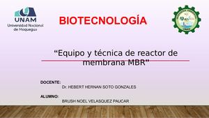 Equipo y técnica de reactor de membrana MBR