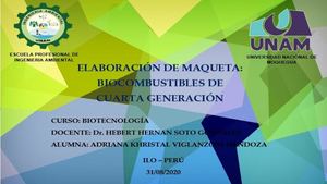 Diapositiva De La Maqueta Sobre Biocombustible De Cuarta Generación