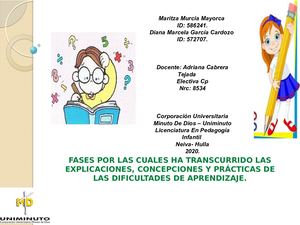 Fases de las dificultades de aprendizaje