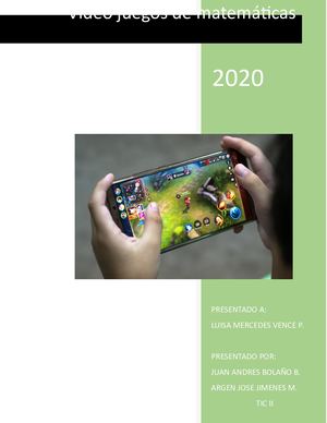 Video Juego Para El Aprendizaje De Las Matemáticas