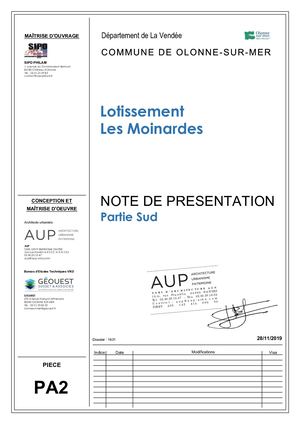 PA 02 SUD NOTE DE PRESENTATION PA Sud V6