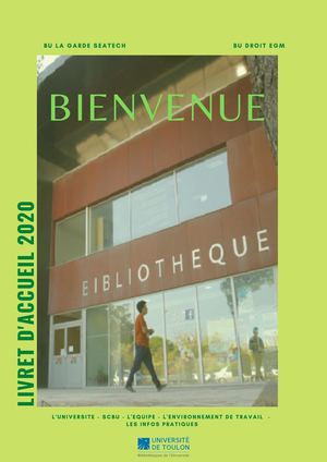 Livret d'accueil nouveaux collègues 2020