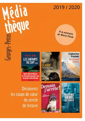 Cercle de Lecture 2019-2020 - Médiathèque Georges Perros