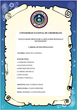Grupo 6 Informe De Concentración Y Memoria