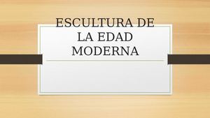 Escultura De La Edad Moderna