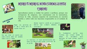 Afiche Sobre El Cuidado Del Patio Y Jardin
