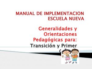 Manual Implementacion Escuela Nueva Tomo I