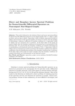Calaméo - Direct and Boundary Inverse Spectral Problems for Sturm ...