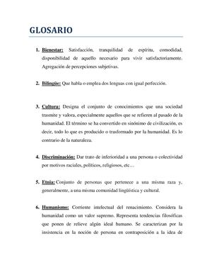 Glosario Interculturalidad