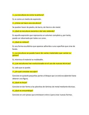 Cuestionario Y Escultura