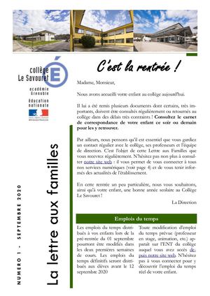 Lettre Aux Familles 1