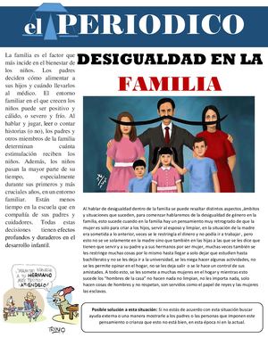 Periodico De La Desigualdad En Familia