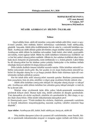 Modern Azerbaijani language styles